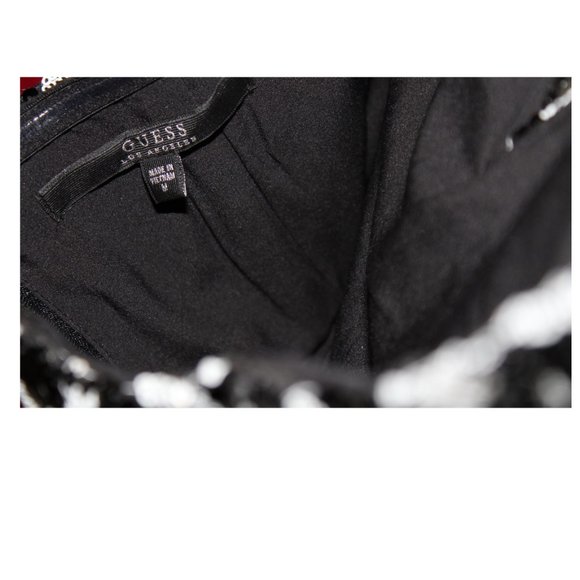 GUESS, Black and White Sequin Bustier Peplum, Size M - Picture 4 of 4